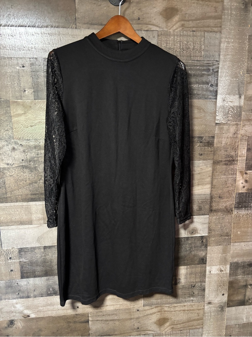 NWT Lascana Black Long-Sleeve Lace Detail Party Dress 14